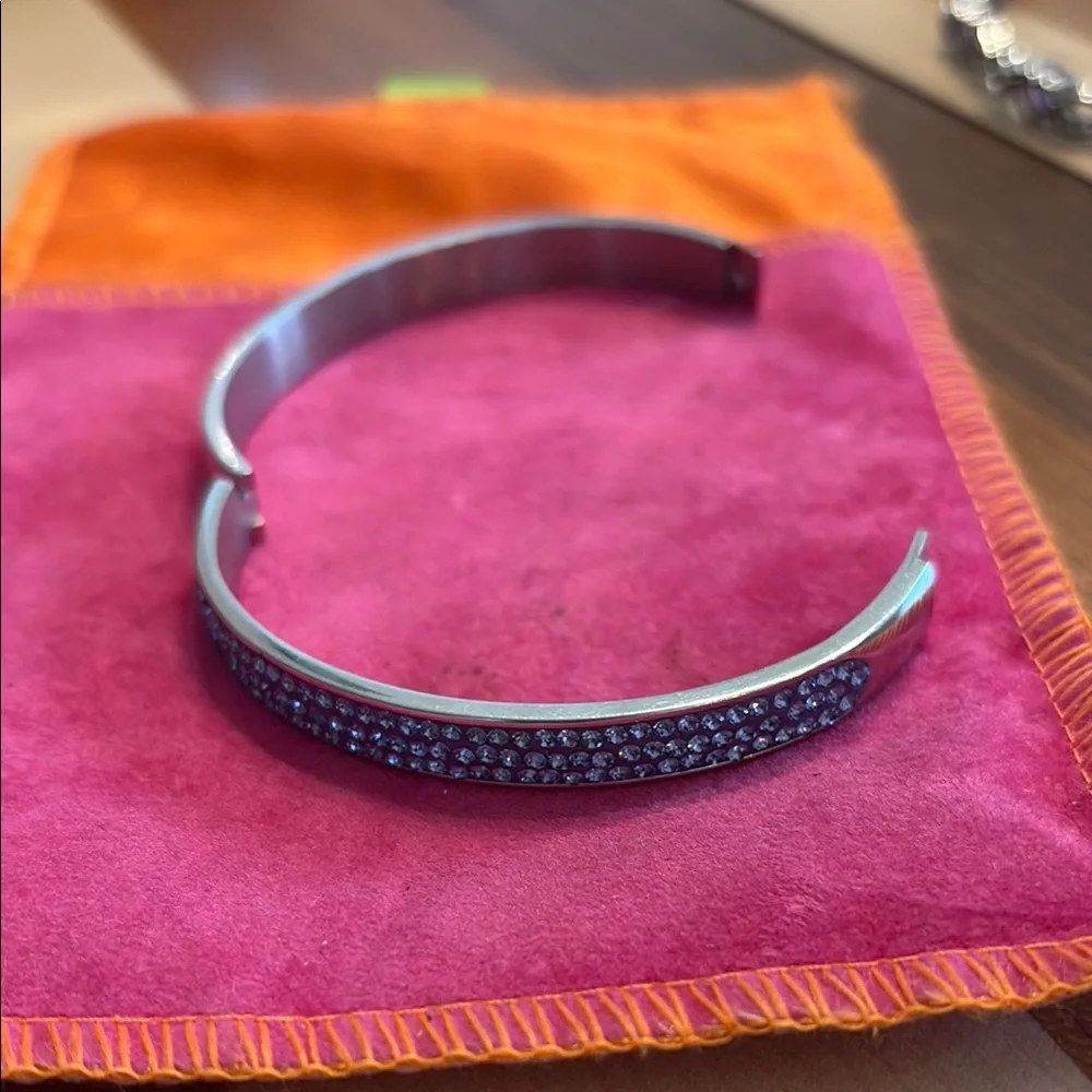 Elegant Silver and Purple Bangle - Picture 2 of 3
